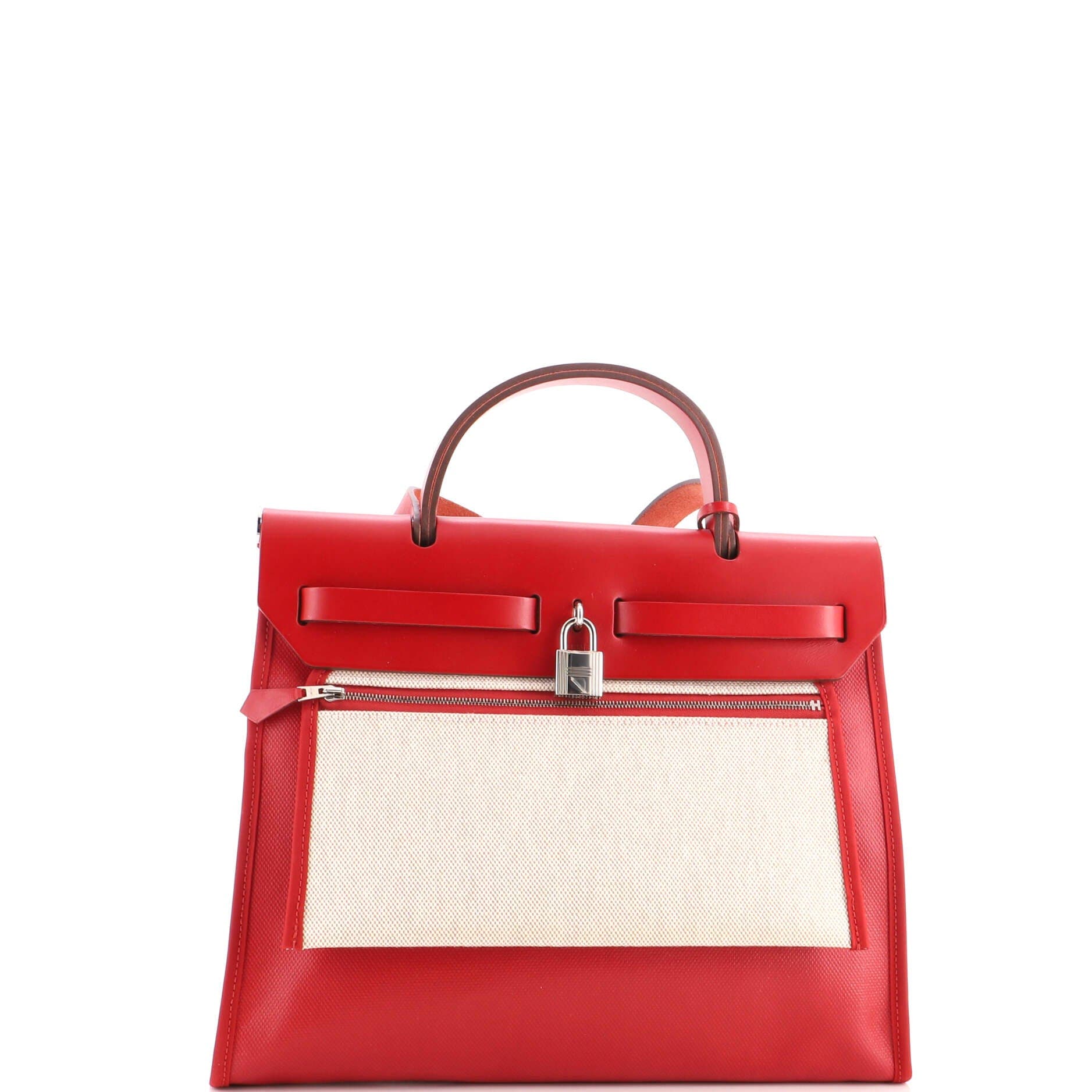 Herbag Zip Berline Vache Canvas and Leather 31, Alternate, color, Red