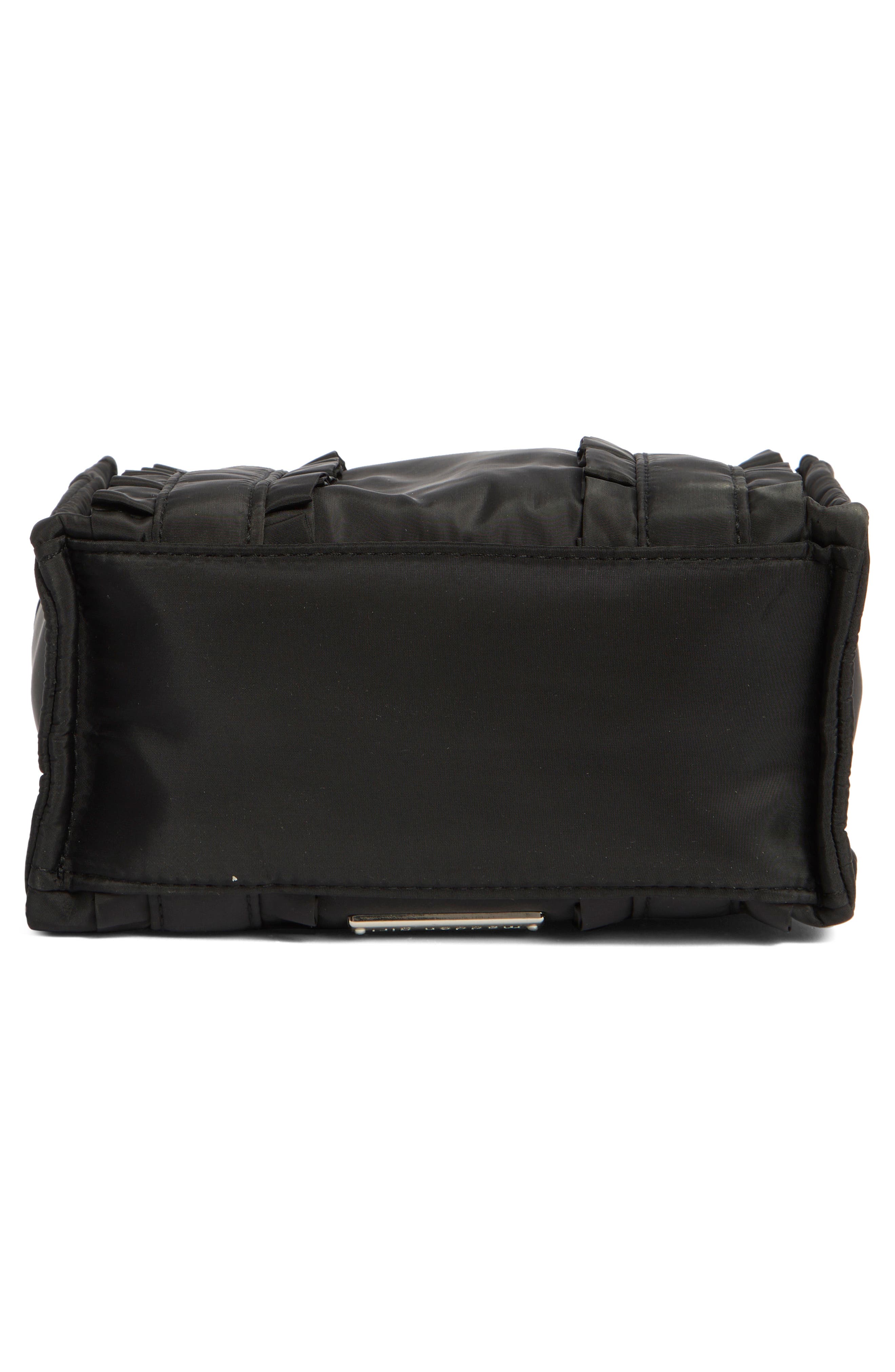 Madden Girl Ruffle Nylon Mini Tote, Alternate, color, Black