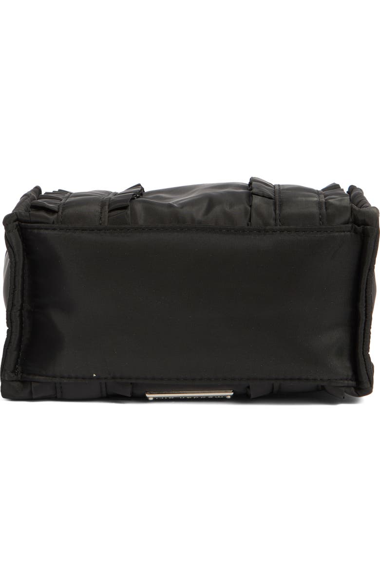 Madden Girl Ruffle Nylon Mini Tote, Alternate, color, Black