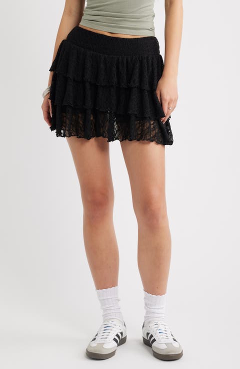 Lace Tiered Mini Skort