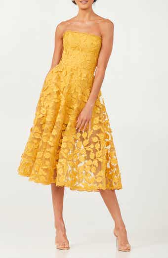 HELSI Florence Sequin Floral Strapless Midi Dress