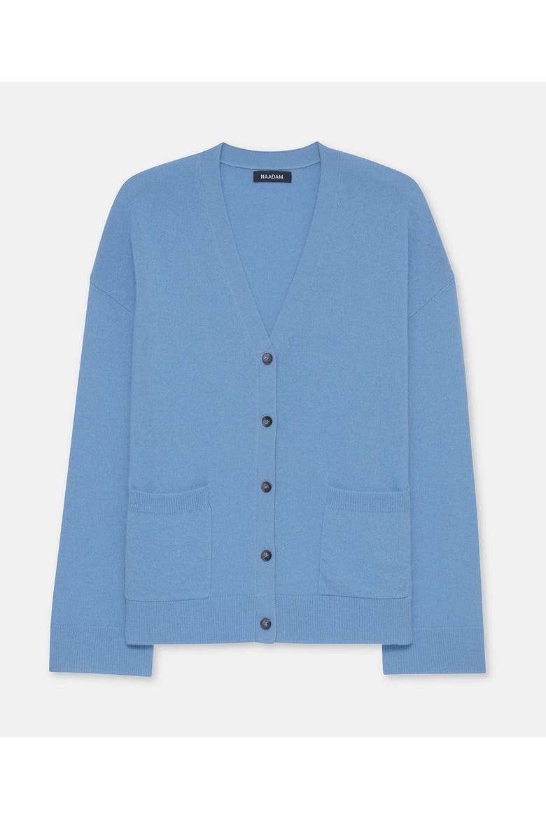 Signature Cashmere Boxy Cardigan, Alternate, color, Sky