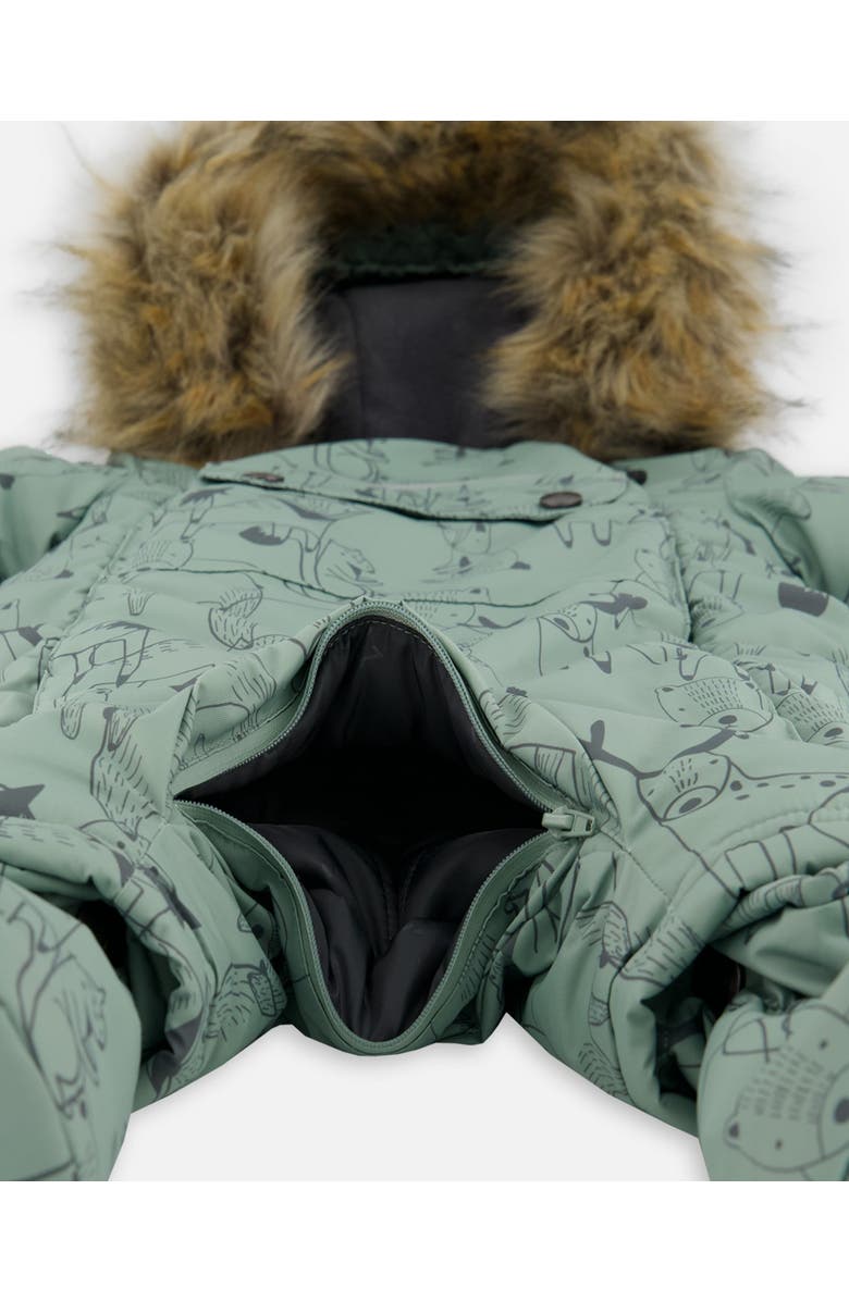 Deux par Deux One-Piece Play Snowsuit Designed for Car Seat Animal, Alternate, color, Sage