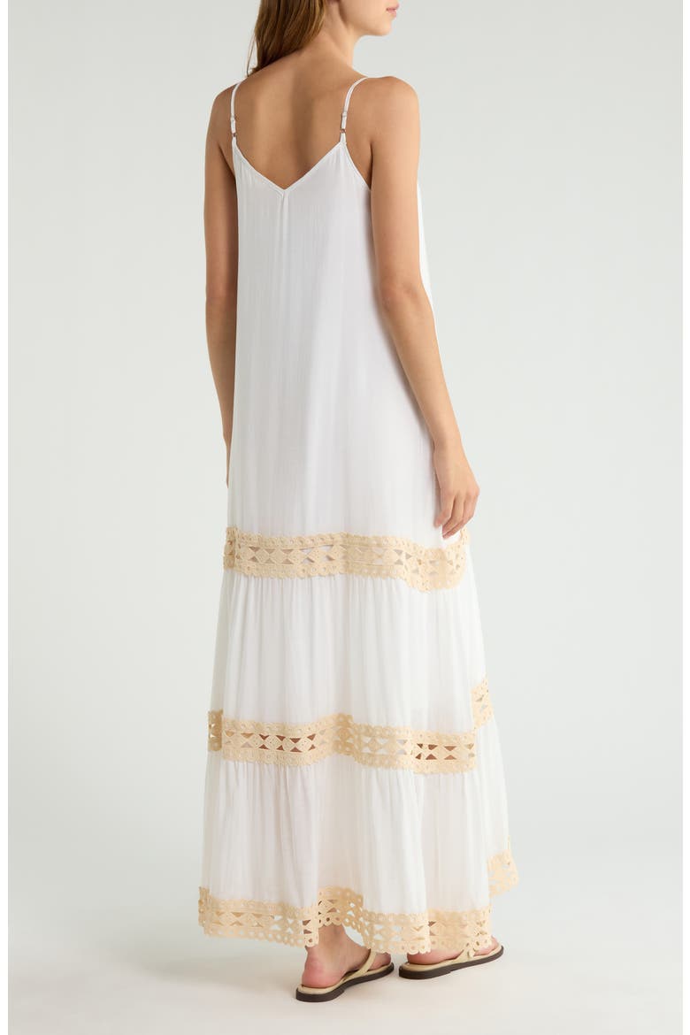 Tiered Maxi Cover-Up Dress, Alternate, color, WHITE/ NAT