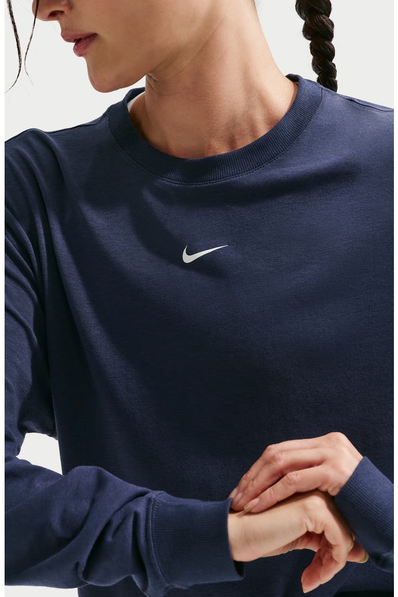One Relaxed Dri-FIT Top, Alternate, color, 411 MIDNIGHT NAVY/WHITE