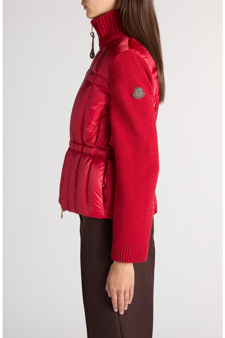 Mixed Media Wool & Cashmere Cardigan, Alternate, color, RED