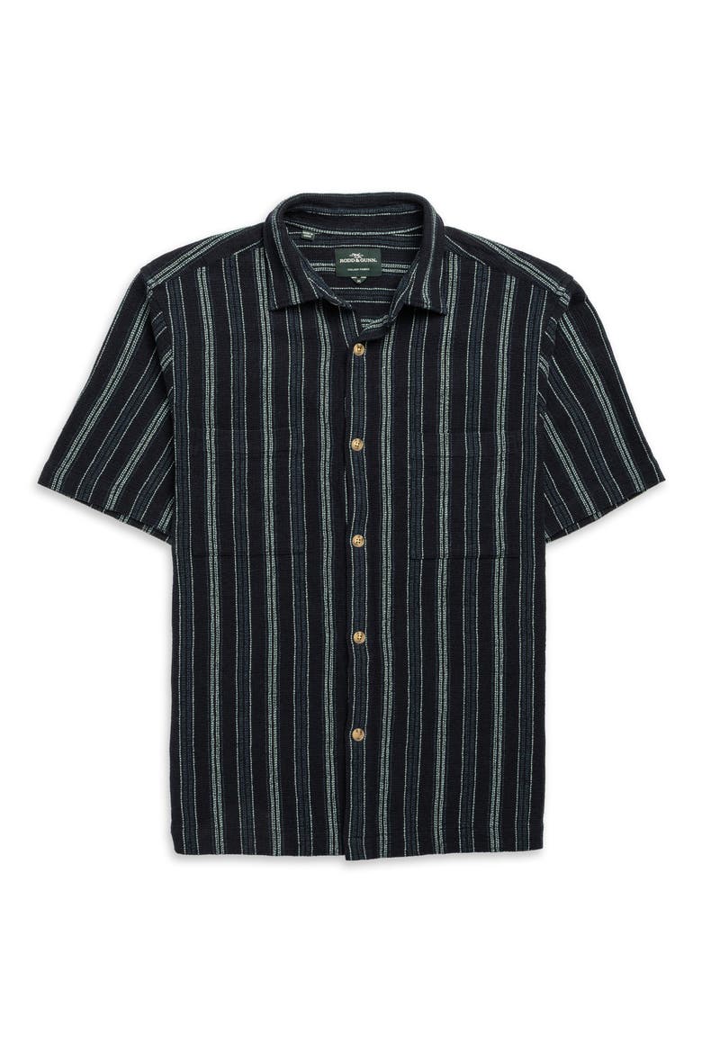 Harley Open Weave Short Sleeve Button-Up Shirt, Alternate, color, MIDNIGHT