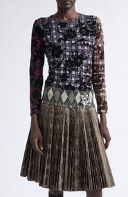 Chopova Lowena Duchess Flocked Mesh Top