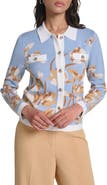 KARL LAGERFELD PARIS Floral Long Sleeve Cardigan