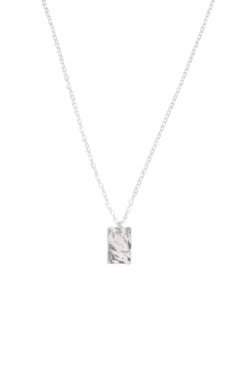 Teressa Lane Jewelry Hammered Rectangle Pendant Necklace, Main, color,
