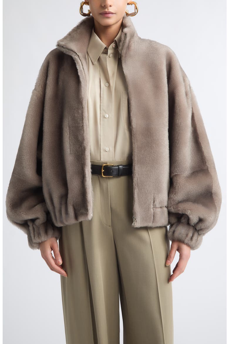 Cortina Genuine Shearling Jacket, Main, color, GRIEGE MINK