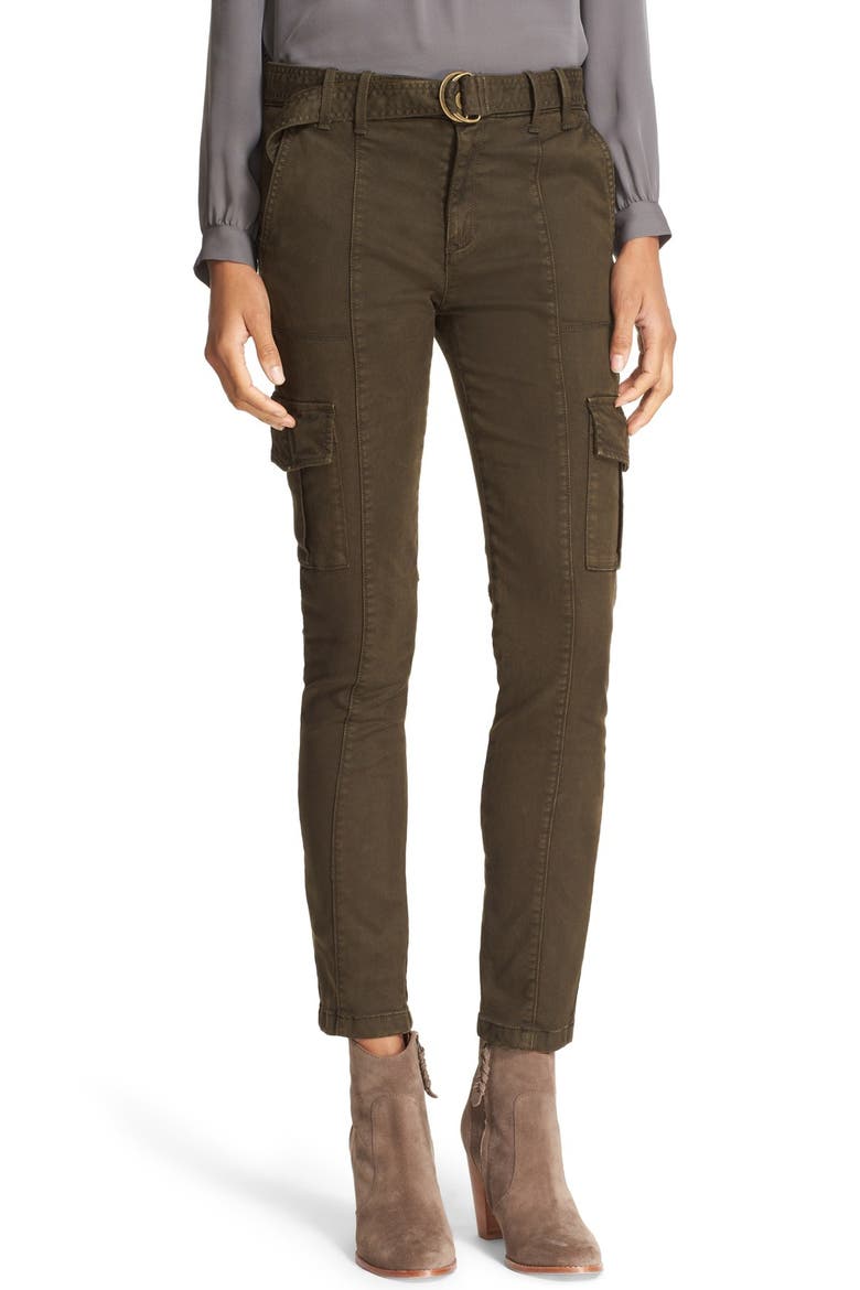 'Surplus' Stretch Twill Skinny Cargo Pants, Main, color, DARK MOSS