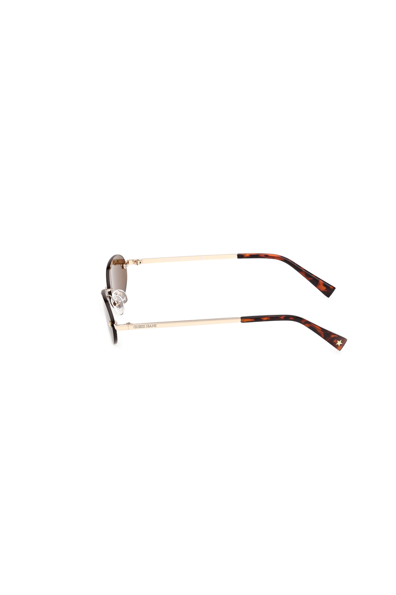 Small Oval Metal Sunglasses, Alternate, color, Gold / Brown