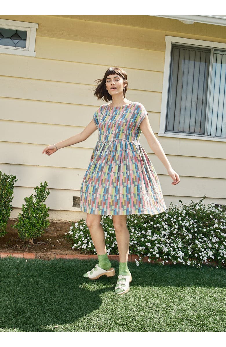 Ace & Jig Float Slit-neck Mini Dress, Alternate, color, Trivia