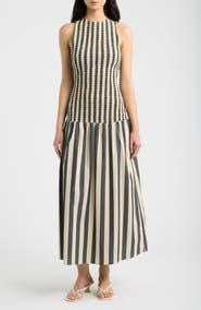 Solid & Striped Arlin Smocked Midi Dress