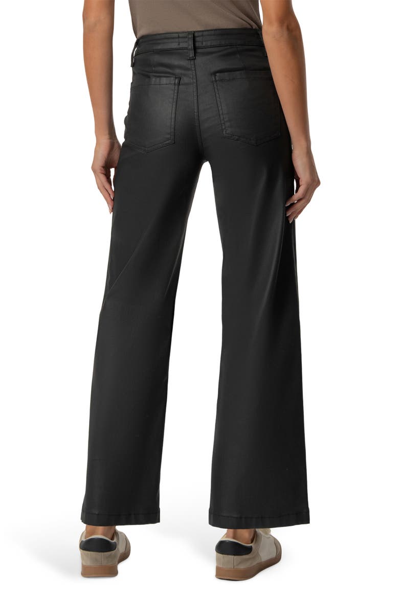 Meg Coated High Waist Wide Leg Ankle Jeans, Alternate, color, MATTE BLACK