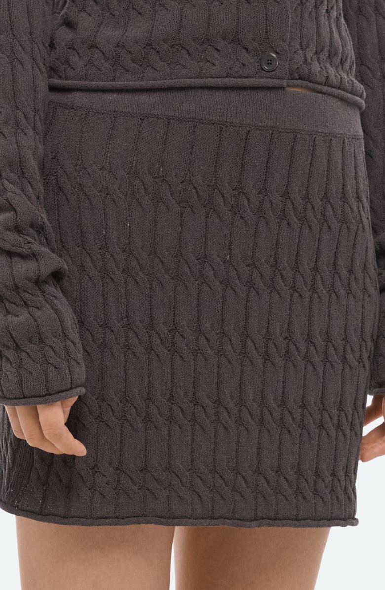 Helmut Lang Cable Knit Miniskirt, Alternate, color, Gravel