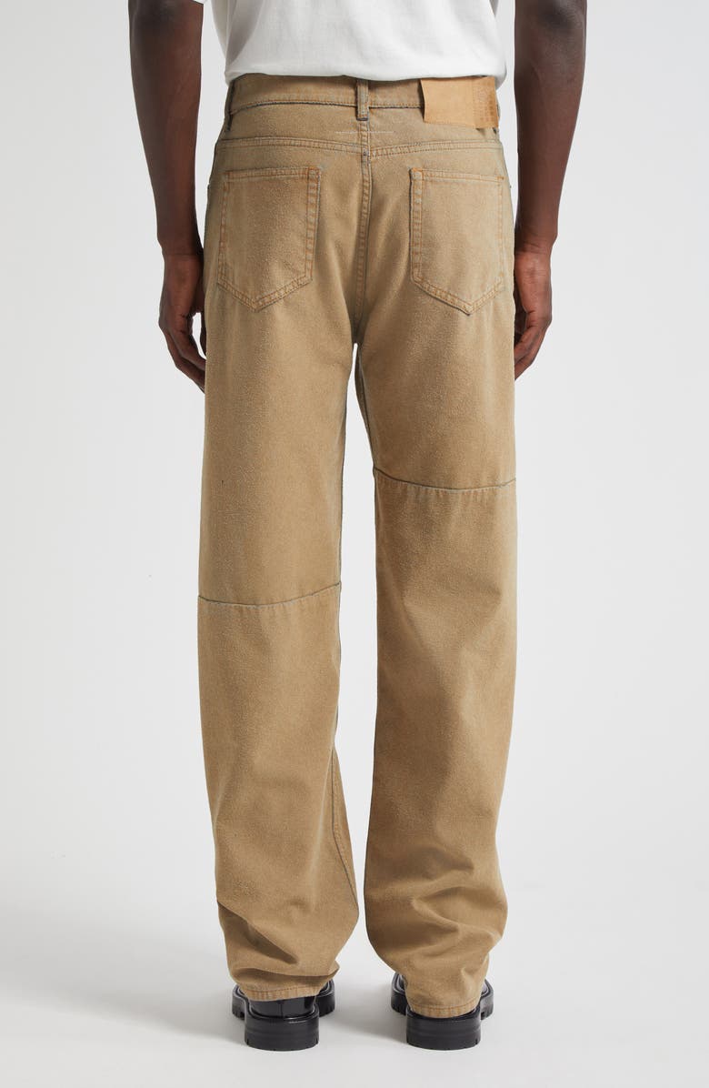 MM6 Maison Margiela Faux Suede Bonded Denim Straight Leg Jeans, Alternate, color, Sand