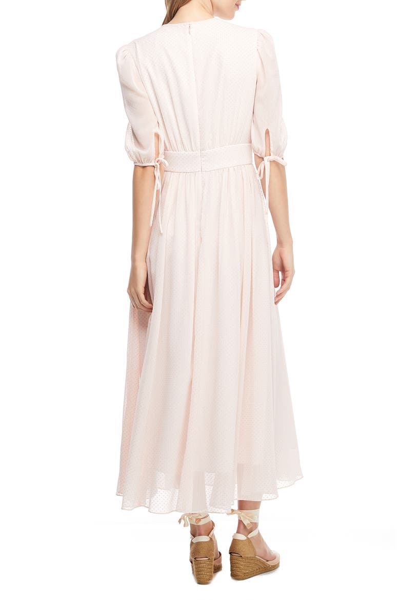 Louise Mini Dot Flared Dress, Alternate, color, POWDER