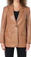 Endless Rose Faux Leather Blazer