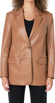 Endless Rose Faux Leather Blazer