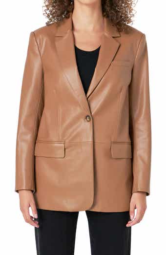 Endless Rose Faux Leather Blazer
