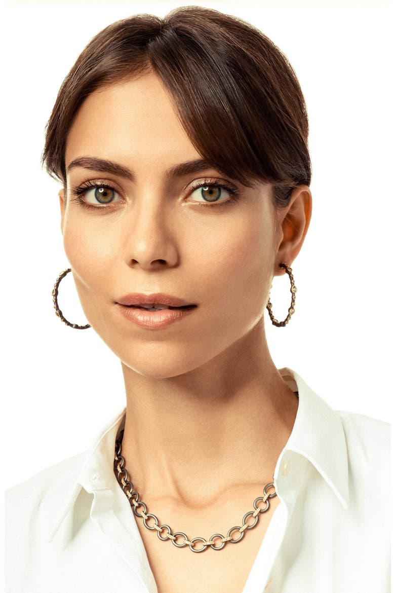 Signature Two-Tone Link Necklace, Alternate, color, GOLD/ BLACK