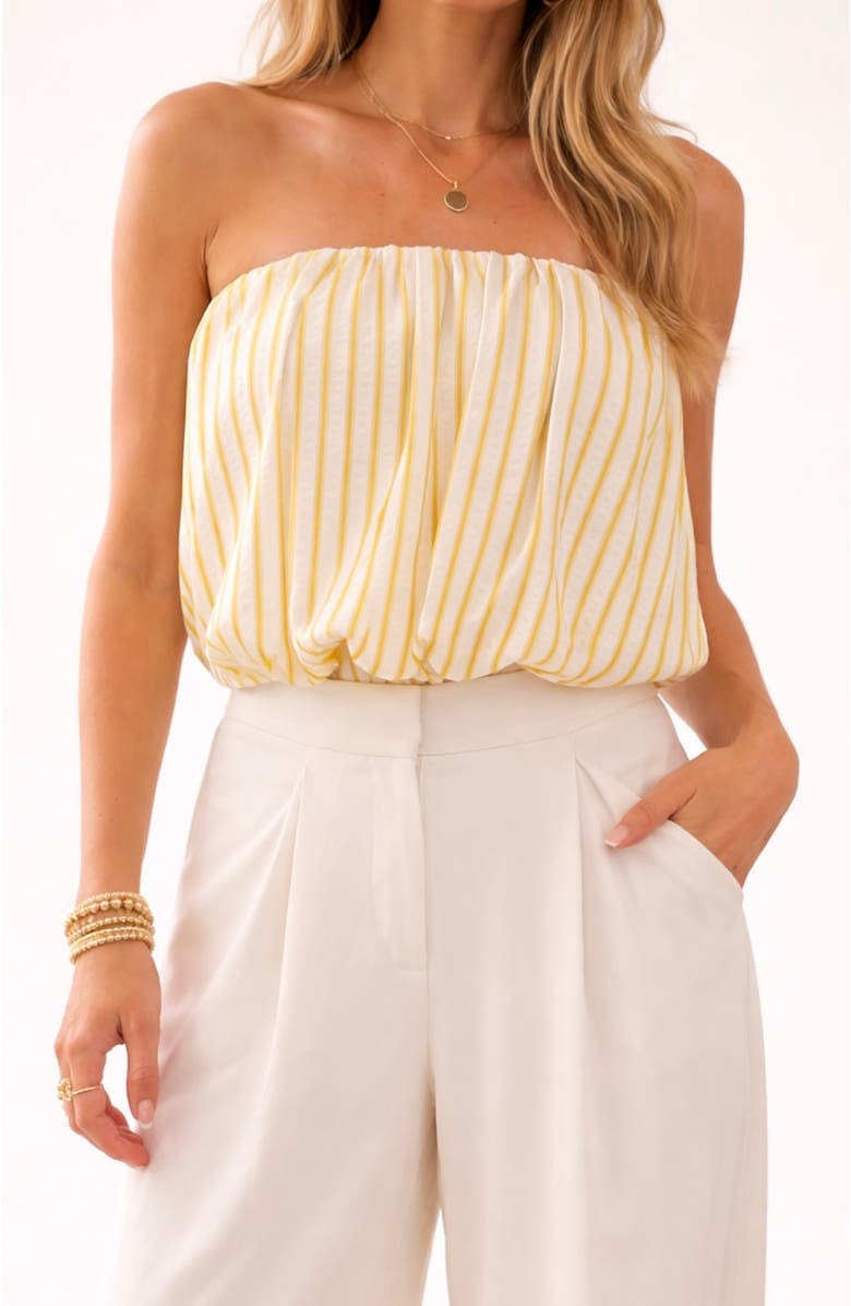 Bishop + Young Serene Bubble Stripes Top, Main, color, Citron Serene Stripe