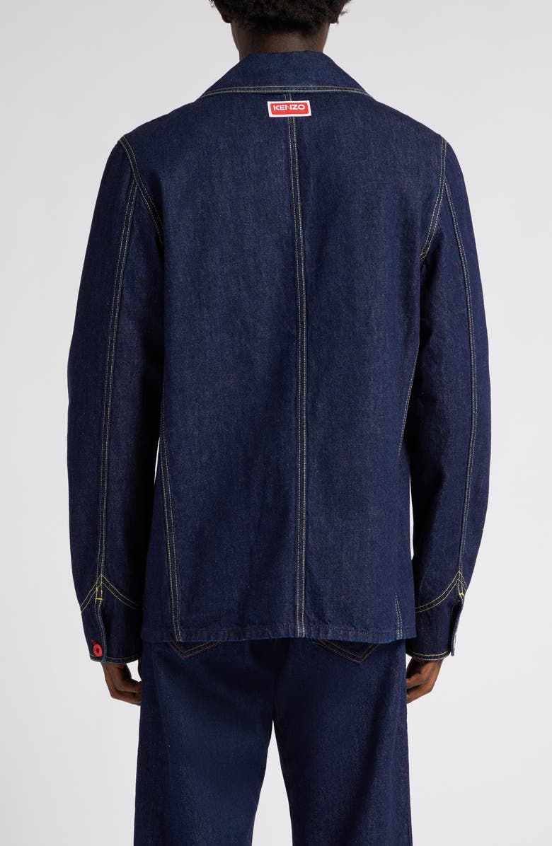 KENZO Target Logo Denim Workwear Jacket, Alternate, color, 