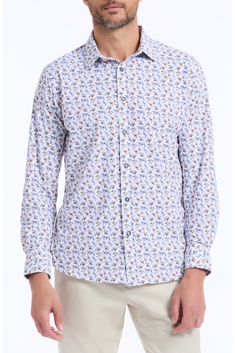 Brauxhall Knit Button-Up Shirt, Main, color, WHITE MULTI