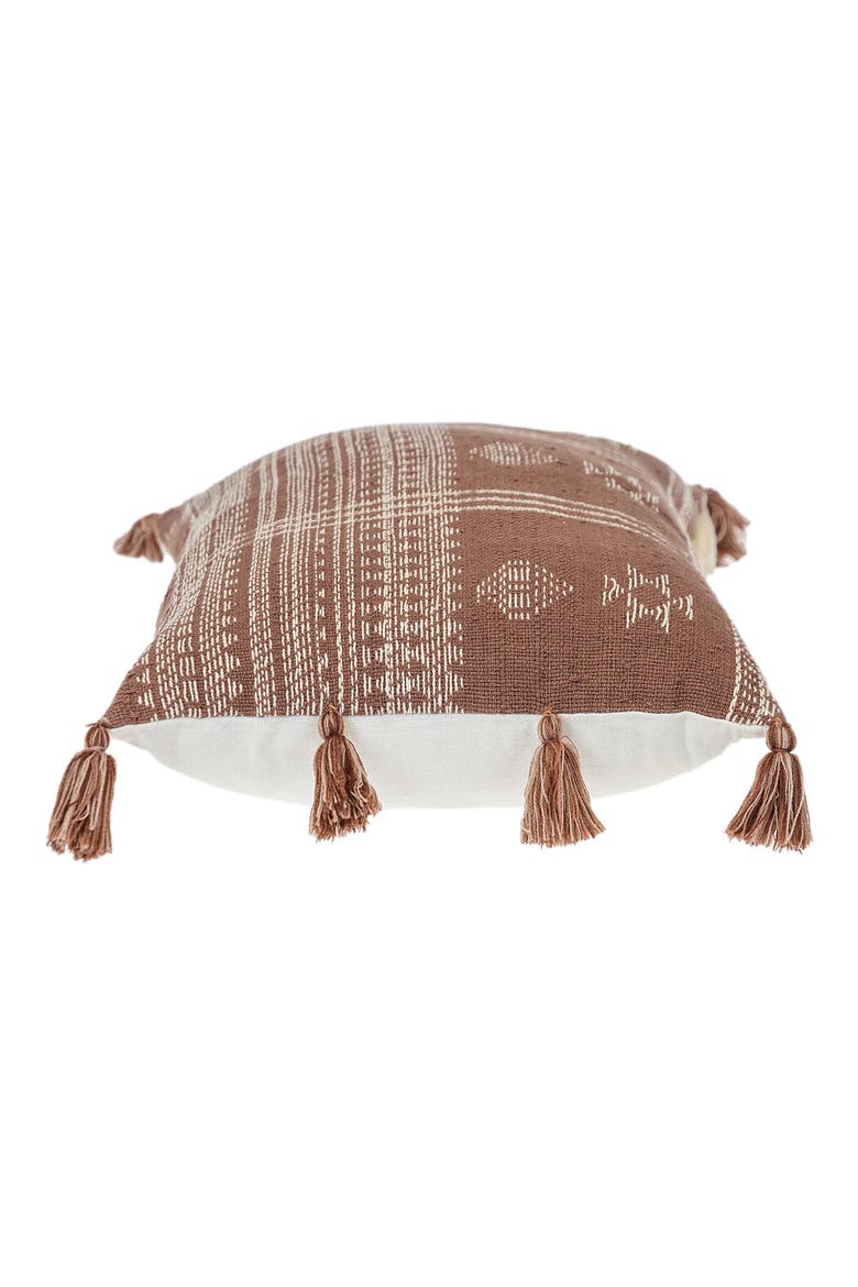 Geometric Accent Pillow, Alternate, color, BROWN