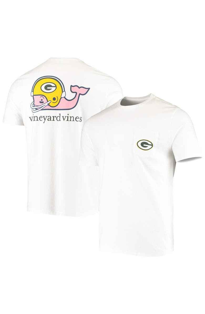 vineyard vines Men's Vineyard Vines White Green Bay Packers Big & Tall Helmet T-Shirt, Main, color, White
