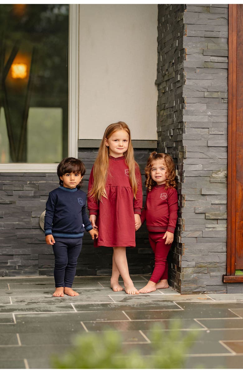 Pouf Varsity Dress, Alternate, color, Burgundy