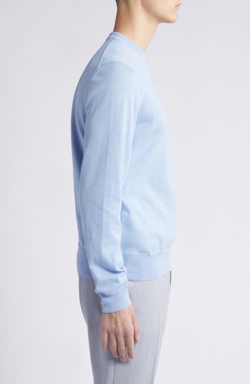 Hugo Boss Boss Pacas Cotton Crewneck Sweater In Light Blue