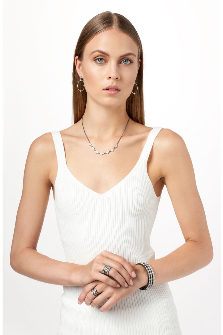 Industrial Finish Chain Necklace, Alternate, color, BLACK/ SILVER