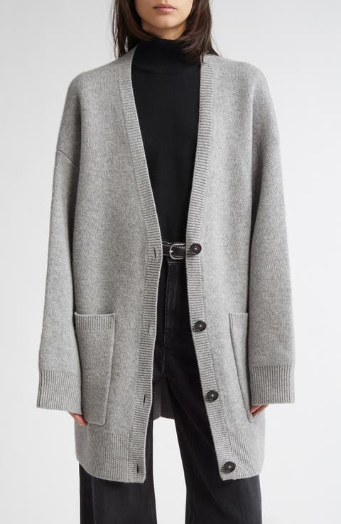 Longline Stretch Cashmere & Wool Cardigan
