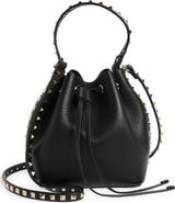 Valentino Garavani Rockstud Leather Bucket Bag