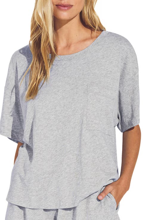 Oversize Aloe Infused Cotton Blend Pajama Top