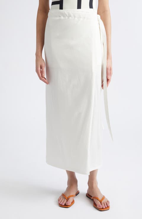 Silk & Cotton Jersey Wrap Skirt