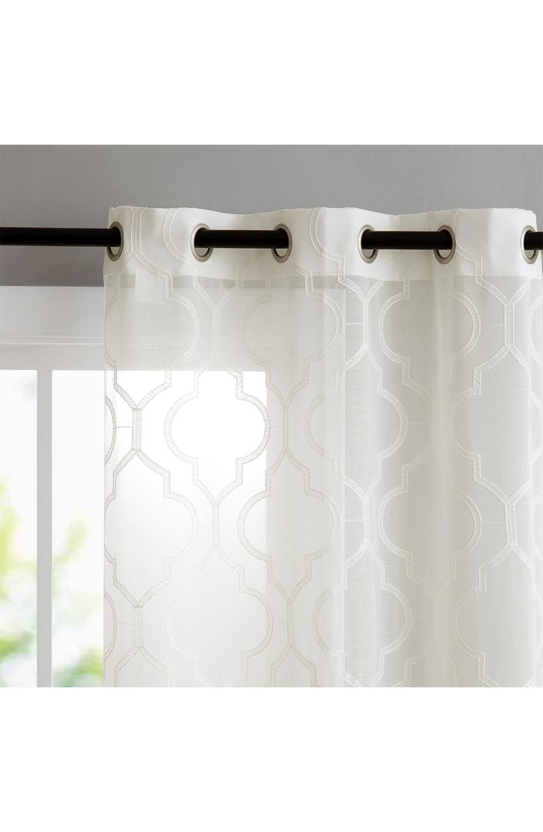 VCNY HOME Charlotte Embroidered Sheer Panel Pair - Ivory, Alternate, color, 