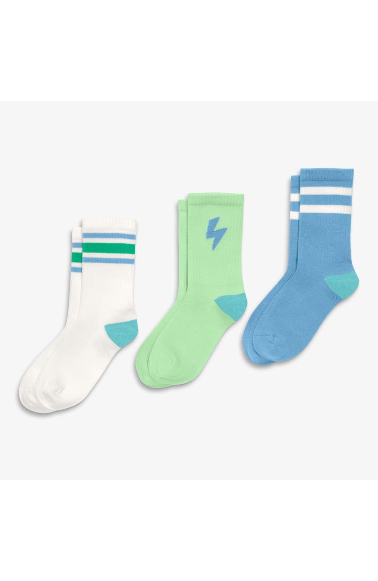 Primary Kids Athletic Sock In Seasonal Prints, Alternate, color, Bolt Mix