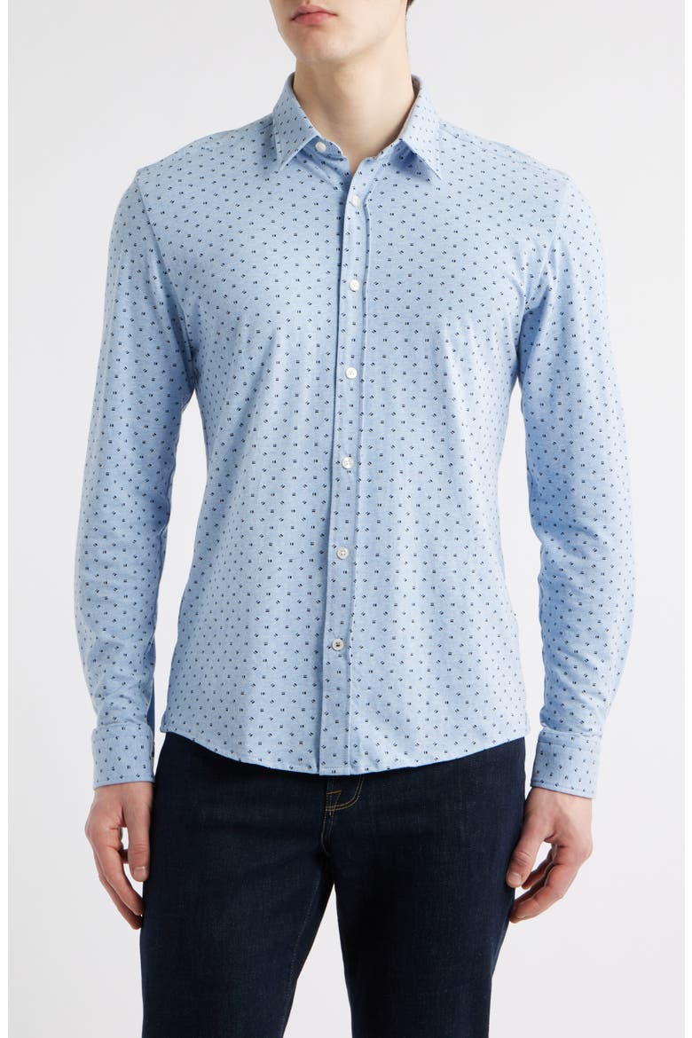 Roan Kent Stretch Cotton Button-Up Shirt, Main, color, LIGHT BLUE