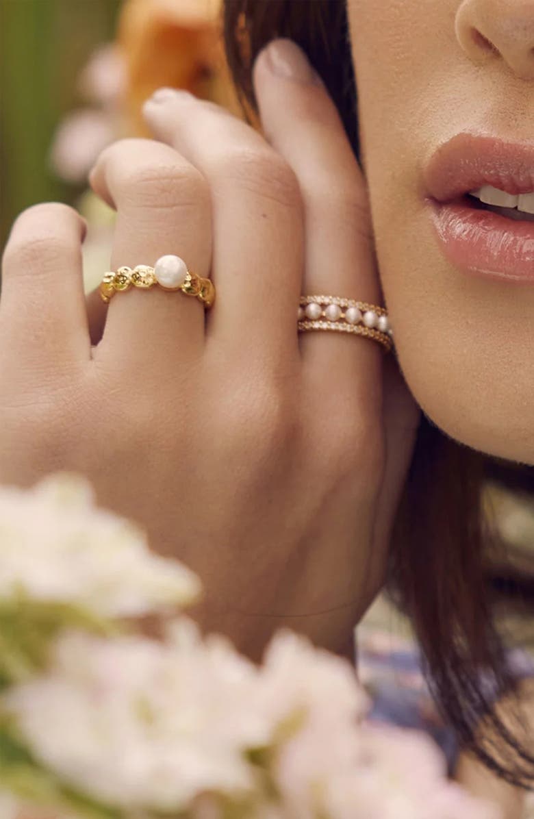 Bearfruit Jewelry Amore Pearl Head Statement Ring Trendy Minimalist, Alternate, color, Gold