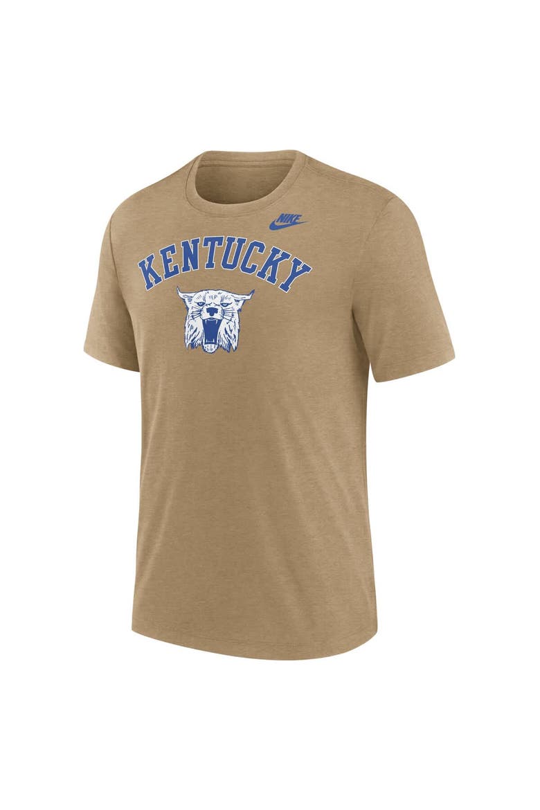 Men's Nike Heather Light Brown Kentucky Wildcats Legacy Arch Tri-Blend T-Shirt, Alternate, color, Light Brown