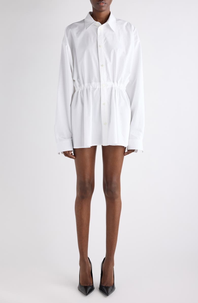 Balenciaga Hourglass Cotton Poplin Shirt, Main, color, White