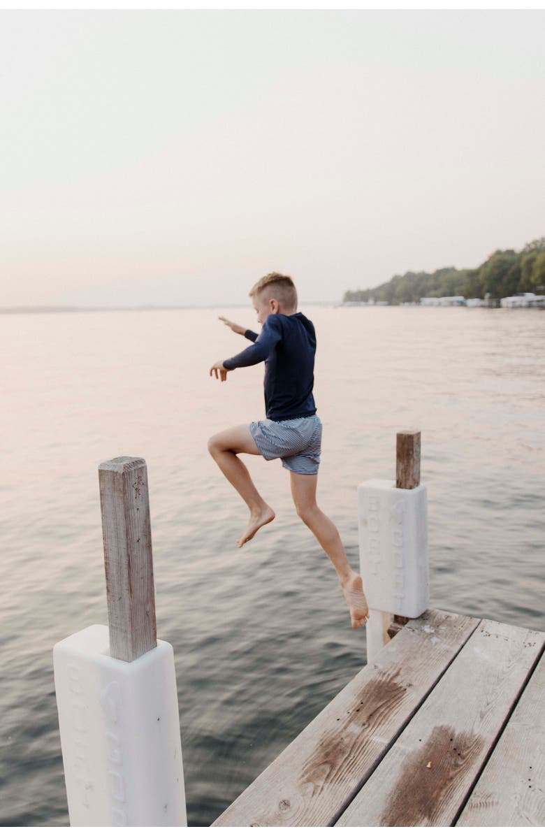 Lake Label Long Sleeve Rash Guard Swim Shirt, Alternate, color,