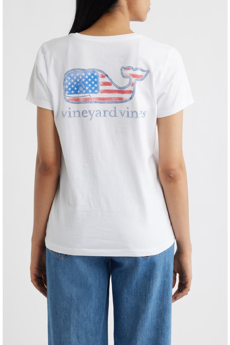 Flag Whale Graphic Pocket T-Shirt, Alternate, color, WHITE CAP