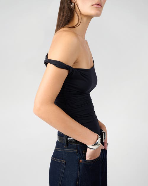 Weworewhat Twisted Off The Shoulder Top In Black