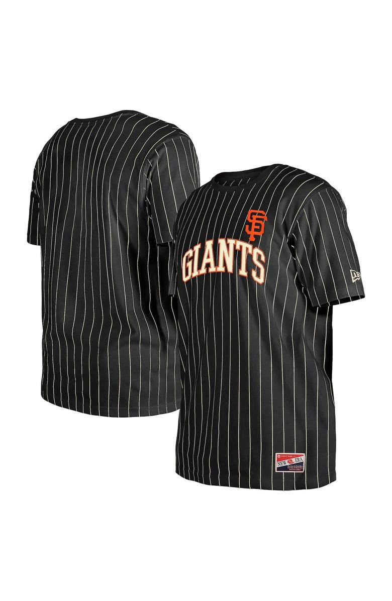 New Era Men's New Era Black San Francisco Giants Throwback Pinstripe T-Shirt, Alternate, color, 