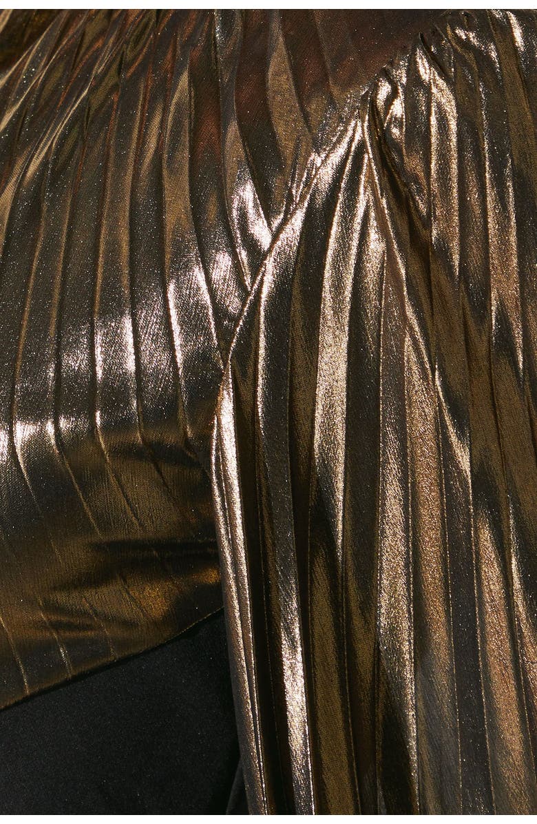 Coast Party Metallic Long Sleeve Mini Dress, Alternate, color, Dark Bronze